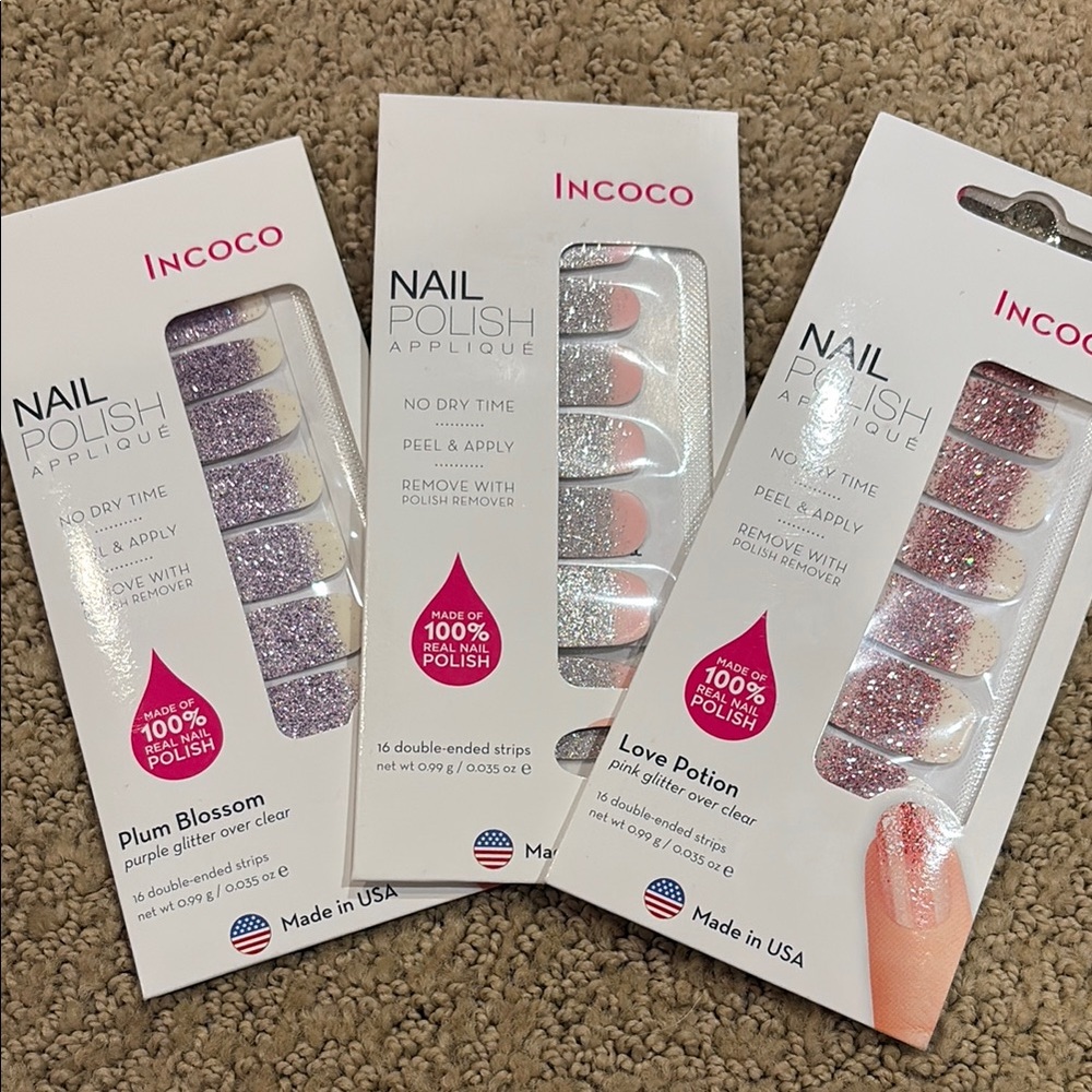 Incoco Nail Polish Appliqué Trio - Glitter Collection